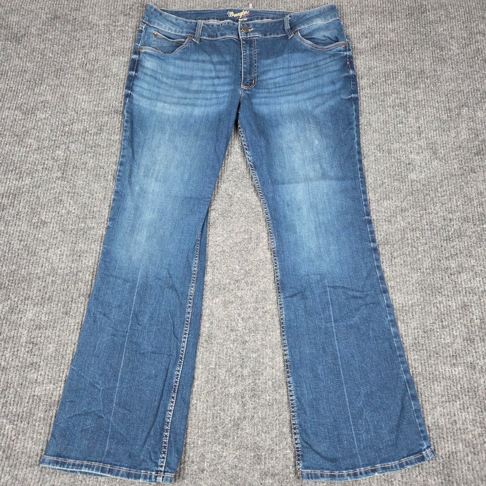 Wrangler Boot Cut Womens Jeans 19x34 Medium Wash Blue Denim 1009MWZPV